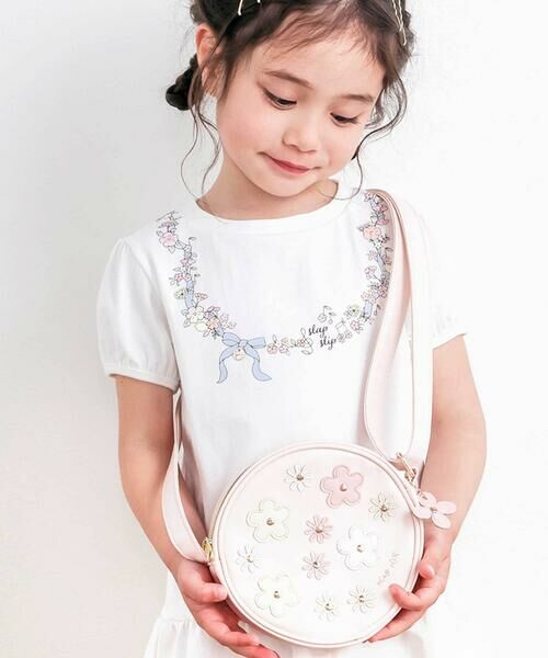 SLAP SLIP / スラップ スリップ Tシャツ | お花リボンネックレスプリント裾フレアTシャツ(80~130cm) | 詳細3