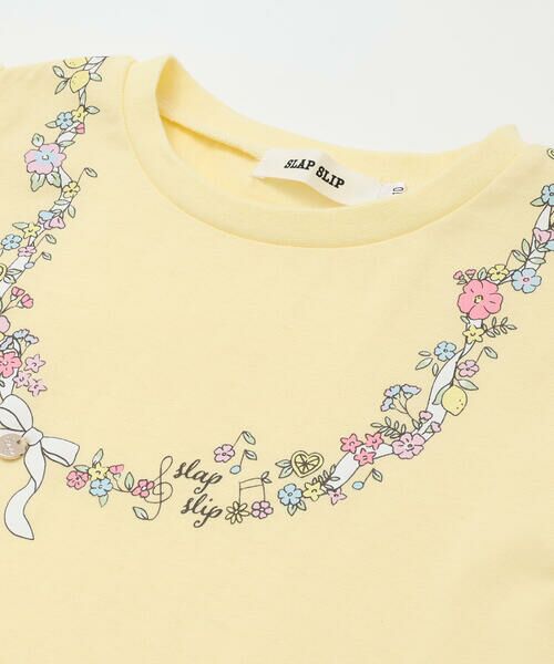 SLAP SLIP / スラップ スリップ Tシャツ | お花リボンネックレスプリント裾フレアTシャツ(80~130cm) | 詳細10