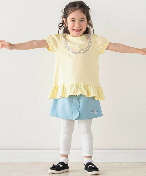SLAP SLIP / スラップ スリップ Tシャツ | お花リボンネックレスプリント裾フレアTシャツ(80~130cm) | 詳細7