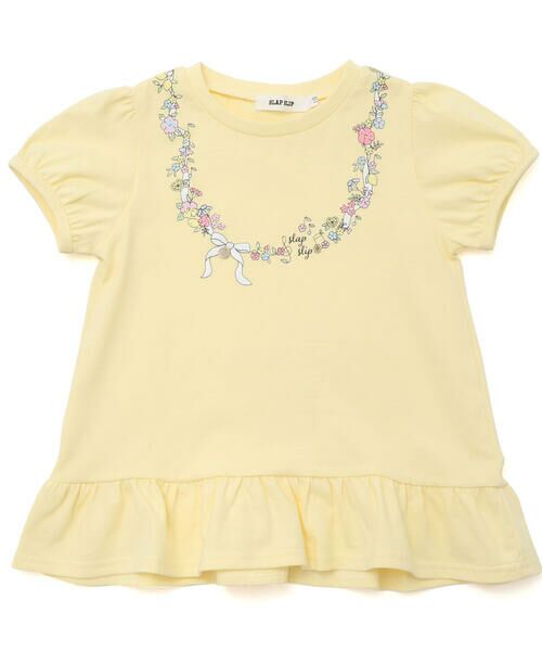 SLAP SLIP / スラップ スリップ Tシャツ | お花リボンネックレスプリント裾フレアTシャツ(80~130cm) | 詳細9