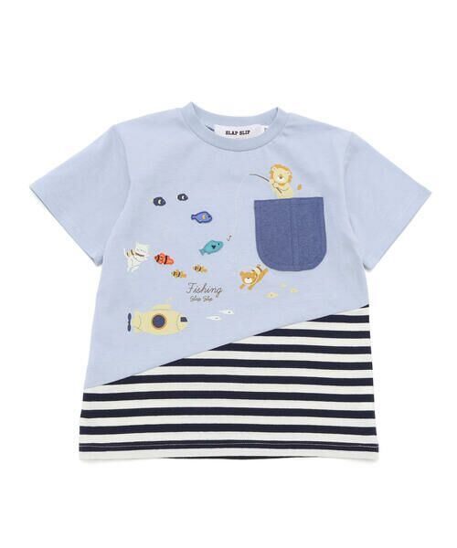 SLAP SLIP / スラップ スリップ Tシャツ | 恐竜アニマルうみのいきものデニムポケット付き切り替えTシャツ(80~130cm) | 詳細5