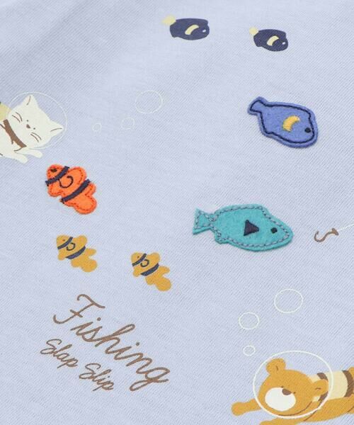 SLAP SLIP / スラップ スリップ Tシャツ | 恐竜アニマルうみのいきものデニムポケット付き切り替えTシャツ(80~130cm) | 詳細7