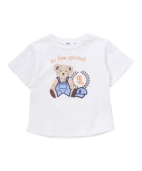 SLAP SLIP / スラップ スリップ Tシャツ | 【お揃い】クマモチーフ無地ボーダーTシャツ(80~130cm) | 詳細3