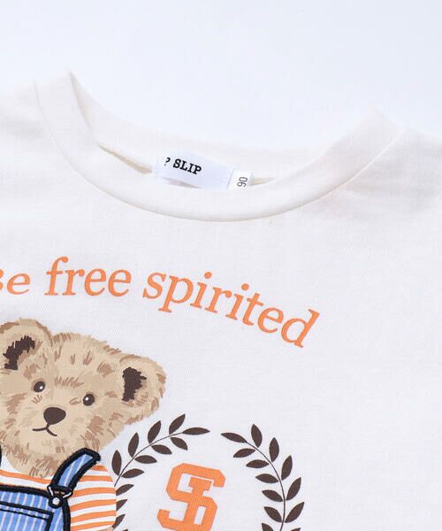 SLAP SLIP / スラップ スリップ Tシャツ | 【お揃い】クマモチーフ無地ボーダーTシャツ(80~130cm) | 詳細5