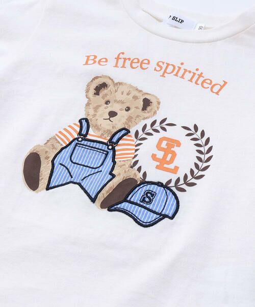 SLAP SLIP / スラップ スリップ Tシャツ | 【お揃い】クマモチーフ無地ボーダーTシャツ(80~130cm) | 詳細6