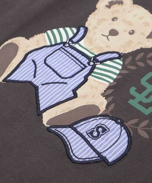 SLAP SLIP / スラップ スリップ Tシャツ | 【お揃い】クマモチーフ無地ボーダーTシャツ(80~130cm) | 詳細15