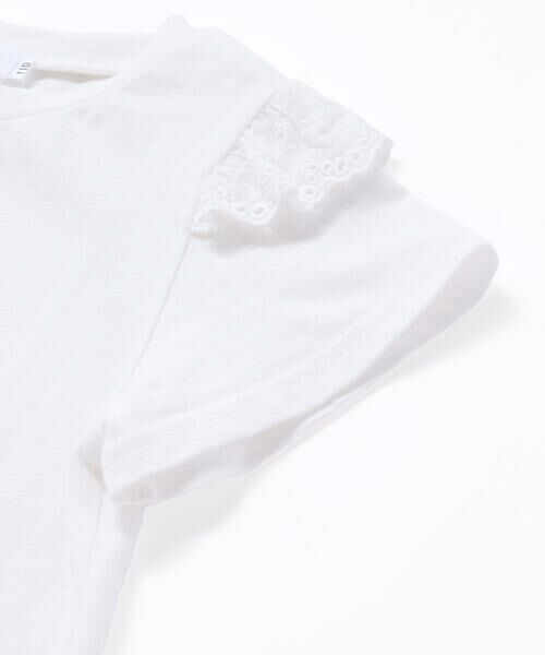 SLAP SLIP / スラップ スリップ Tシャツ | アニマルウサギフロント刺しゅうホットフィックスモチーフ肩レース半袖Tシャツ(80~130cm) | 詳細8