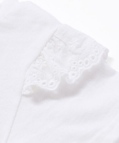 SLAP SLIP / スラップ スリップ Tシャツ | アニマルウサギフロント刺しゅうホットフィックスモチーフ肩レース半袖Tシャツ(80~130cm) | 詳細9