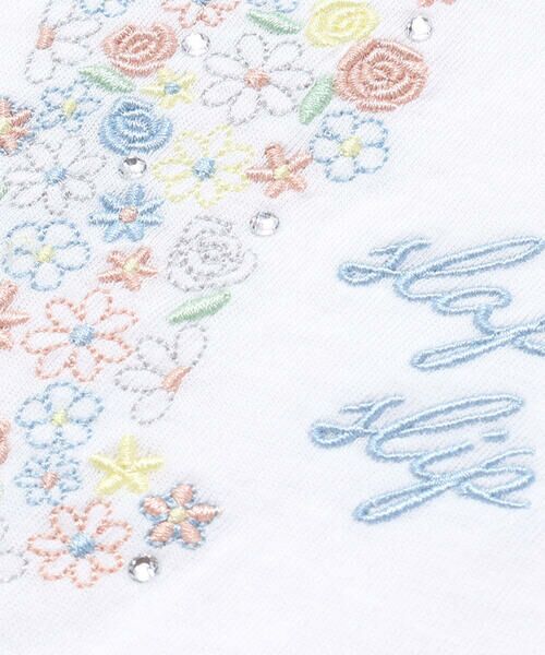 SLAP SLIP / スラップ スリップ Tシャツ | アニマルウサギフロント刺しゅうホットフィックスモチーフ肩レース半袖Tシャツ(80~130cm) | 詳細11