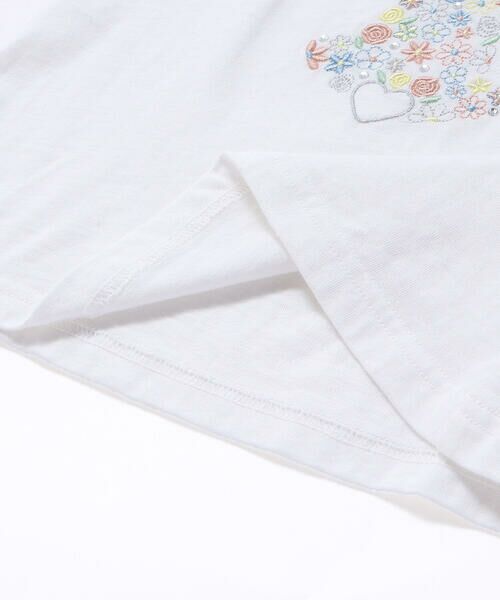 SLAP SLIP / スラップ スリップ Tシャツ | アニマルウサギフロント刺しゅうホットフィックスモチーフ肩レース半袖Tシャツ(80~130cm) | 詳細12