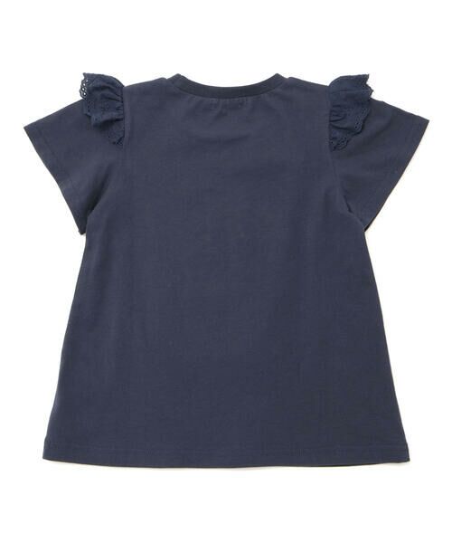 SLAP SLIP / スラップ スリップ Tシャツ | アニマルウサギフロント刺しゅうホットフィックスモチーフ肩レース半袖Tシャツ(80~130cm) | 詳細14