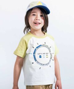 SLAP SLIP / スラップ スリップ Tシャツ | レールぐるぐる電車刺しゅうラグランTシャツ(80~130cm)