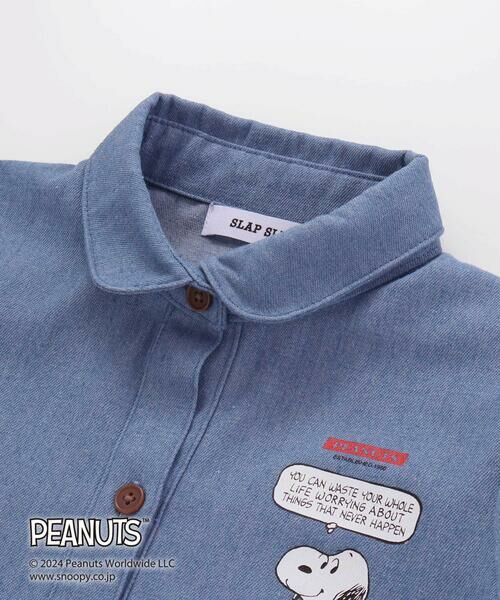 SLAP SLIP / スラップ スリップ ミニ丈・ひざ丈ワンピース | 【PEANUTS×SLAP SLIP】75周年プリントシャツワンピース(80~130cm) | 詳細13