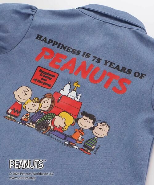 SLAP SLIP / スラップ スリップ ミニ丈・ひざ丈ワンピース | 【PEANUTS×SLAP SLIP】75周年プリントシャツワンピース(80~130cm) | 詳細16