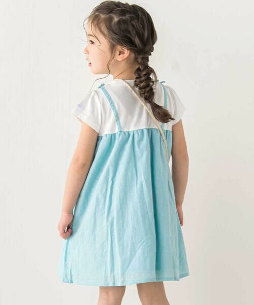 SLAP SLIP / スラップ スリップ ミニ丈・ひざ丈ワンピース | 【お揃い】肩リボンドッキングワンピース(80~130cm) | 詳細4