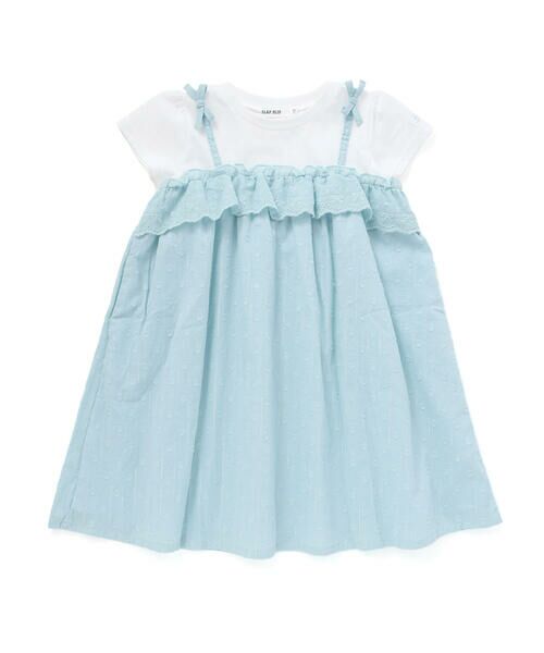 SLAP SLIP / スラップ スリップ ミニ丈・ひざ丈ワンピース | 【お揃い】肩リボンドッキングワンピース(80~130cm) | 詳細5
