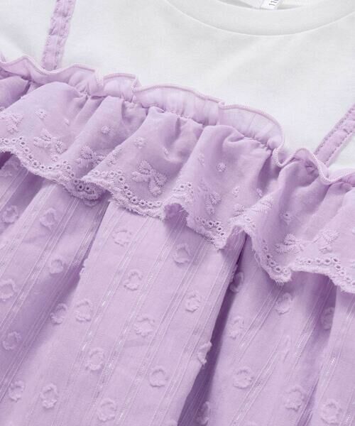 SLAP SLIP / スラップ スリップ ミニ丈・ひざ丈ワンピース | 【お揃い】肩リボンドッキングワンピース(80~130cm) | 詳細11