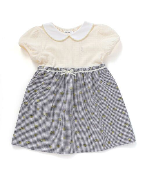 SLAP SLIP / スラップ スリップ ミニ丈・ひざ丈ワンピース | 【お揃い】襟付きパフスリーブイチゴレモンフルーツ柄チェック切り替えワンピース(80~130cm) | 詳細9