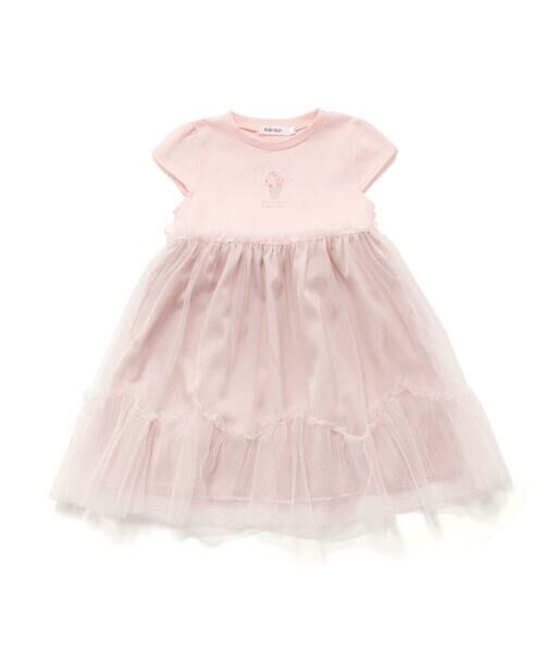 SLAP SLIP / スラップ スリップ ミニ丈・ひざ丈ワンピース | 【お揃い】キラキラドットラメチュールドッキングワンピース(80~130cm) | 詳細1