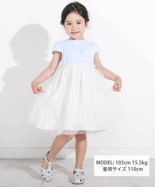 SLAP SLIP / スラップ スリップ ミニ丈・ひざ丈ワンピース | 【お揃い】キラキラドットラメチュールドッキングワンピース(80~130cm) | 詳細3