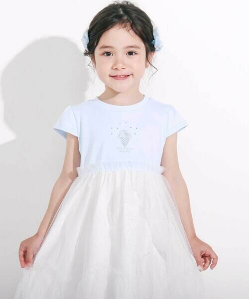 SLAP SLIP / スラップ スリップ ミニ丈・ひざ丈ワンピース | 【お揃い】キラキラドットラメチュールドッキングワンピース(80~130cm) | 詳細4