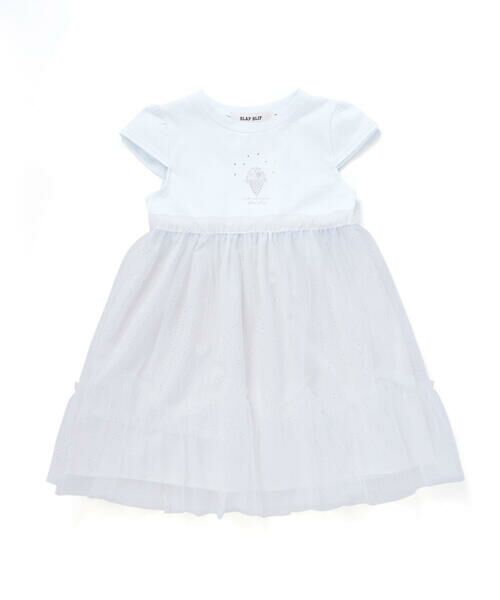 SLAP SLIP / スラップ スリップ ミニ丈・ひざ丈ワンピース | 【お揃い】キラキラドットラメチュールドッキングワンピース(80~130cm) | 詳細5