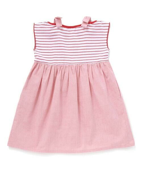 SLAP SLIP / スラップ スリップ ミニ丈・ひざ丈ワンピース | 【お揃い】肩リボンボーダー柄ワンピース(80~130cm) | 詳細2