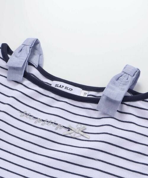 SLAP SLIP / スラップ スリップ ミニ丈・ひざ丈ワンピース | 【お揃い】肩リボンボーダー柄ワンピース(80~130cm) | 詳細10