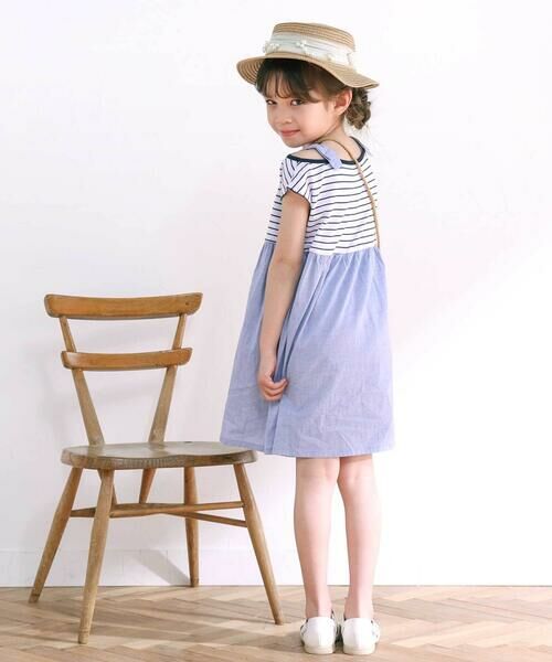 SLAP SLIP / スラップ スリップ ミニ丈・ひざ丈ワンピース | 【お揃い】肩リボンボーダー柄ワンピース(80~130cm) | 詳細4