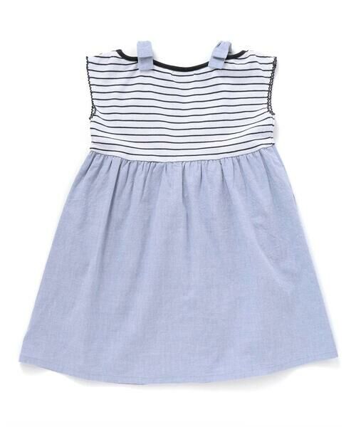 SLAP SLIP / スラップ スリップ ミニ丈・ひざ丈ワンピース | 【お揃い】肩リボンボーダー柄ワンピース(80~130cm) | 詳細9