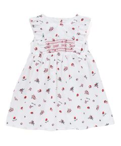 SLAP SLIP / スラップ スリップ ミニ丈・ひざ丈ワンピース | 【お揃い】デニムチェックイチゴ×お花プリントスモッキングワンピース(80~130cm)