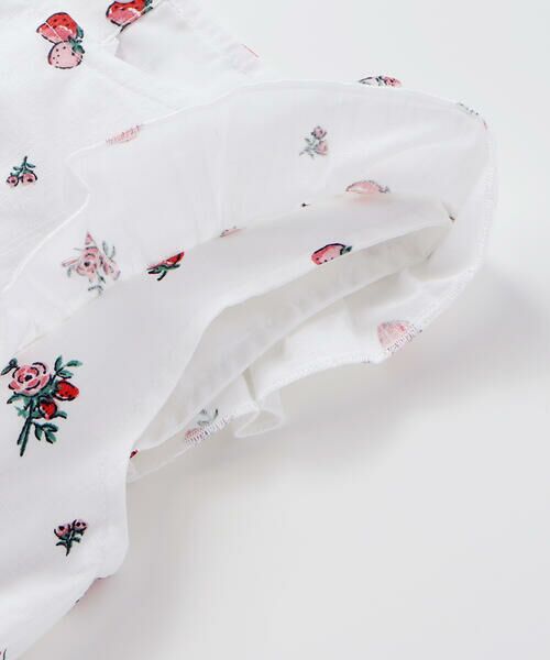 SLAP SLIP / スラップ スリップ ミニ丈・ひざ丈ワンピース | 【お揃い】デニムチェックイチゴ×お花プリントスモッキングワンピース(80~130cm) | 詳細6