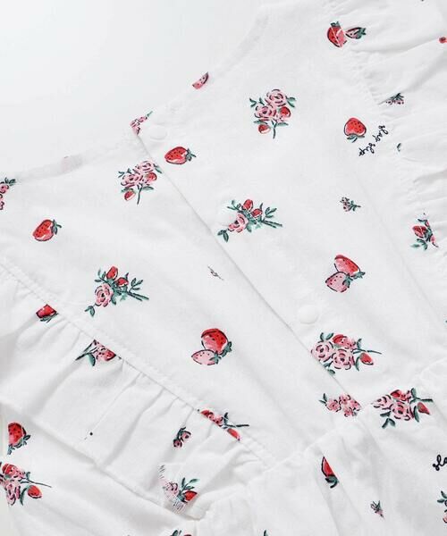 SLAP SLIP / スラップ スリップ ミニ丈・ひざ丈ワンピース | 【お揃い】デニムチェックイチゴ×お花プリントスモッキングワンピース(80~130cm) | 詳細7