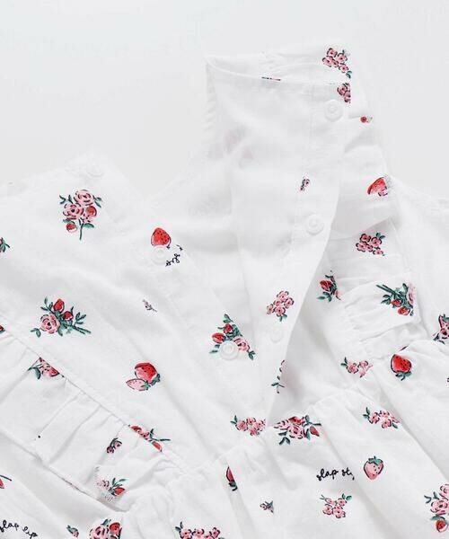 SLAP SLIP / スラップ スリップ ミニ丈・ひざ丈ワンピース | 【お揃い】デニムチェックイチゴ×お花プリントスモッキングワンピース(80~130cm) | 詳細8