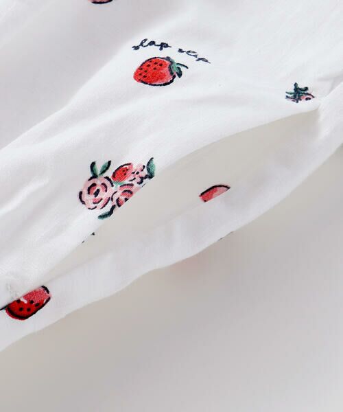 SLAP SLIP / スラップ スリップ ミニ丈・ひざ丈ワンピース | 【お揃い】デニムチェックイチゴ×お花プリントスモッキングワンピース(80~130cm) | 詳細9