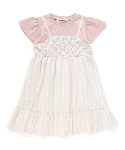 SLAP SLIP / スラップ スリップ ミニ丈・ひざ丈ワンピース | 【お揃い】裾フリルドッキングマルチストライプワンピース(80~130cm) | 詳細3