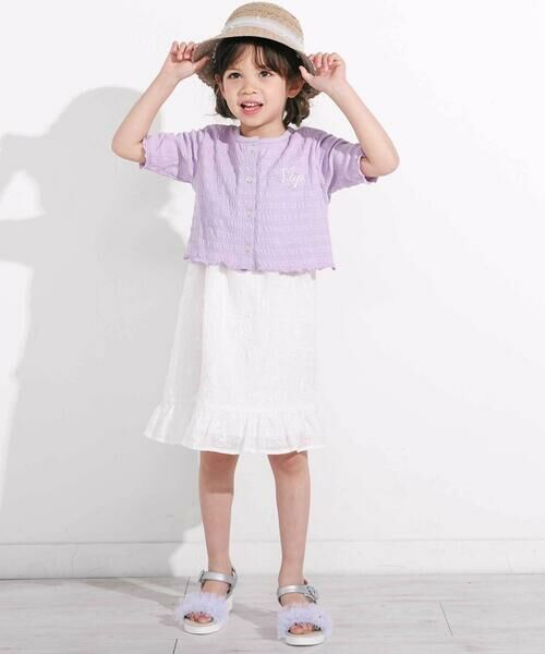 SLAP SLIP / スラップ スリップ ミニ丈・ひざ丈ワンピース | お花刺しゅうカーディガン+肩リボンキャミソールワンピース2点セット(90~130cm) | 詳細6