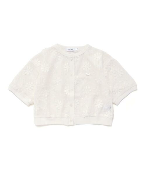 美品ルネ⭐36ホワイト白半袖パフスリーブカーディガン 美品ルネ⭐36ホワイト白半袖パフスリーブカーディガン - メルカリ