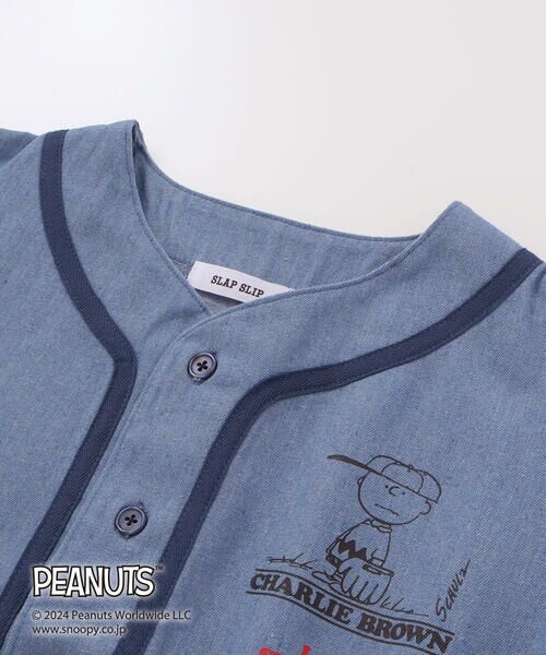 SLAP SLIP / スラップ スリップ シャツ・ブラウス | 【PEANUTS×SLAP SLIP】75周年ユニフォーム風ラインシャツ(80~130cm) | 詳細15