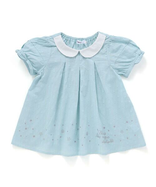 SLAP SLIP / スラップ スリップ シャツ・ブラウス | 【お揃い】襟付き袖リボンキラキラ裾プリントチュニック(80~130cm) | 詳細1