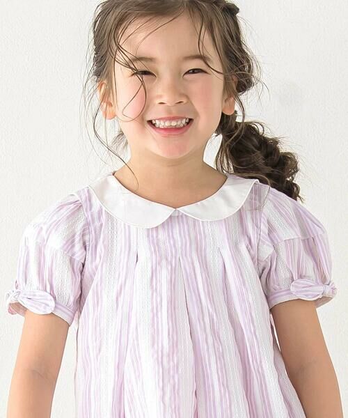 SLAP SLIP / スラップ スリップ シャツ・ブラウス | 【お揃い】襟付き袖リボンキラキラ裾プリントチュニック(80~130cm) | 詳細6