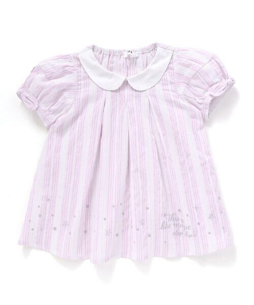 SLAP SLIP / スラップ スリップ シャツ・ブラウス | 【お揃い】襟付き袖リボンキラキラ裾プリントチュニック(80~130cm) | 詳細8