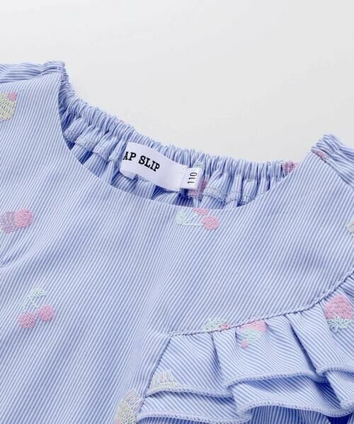 SLAP SLIP / スラップ スリップ シャツ・ブラウス | 【お揃い】カラフルスイーツ刺しゅう風発泡プリント柄肩フリルチュニック(80~130cm) | 詳細3