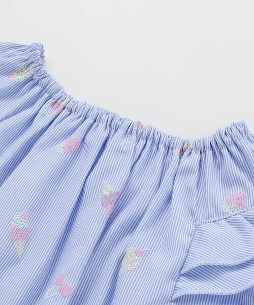 SLAP SLIP / スラップ スリップ シャツ・ブラウス | 【お揃い】カラフルスイーツ刺しゅう風発泡プリント柄肩フリルチュニック(80~130cm) | 詳細4