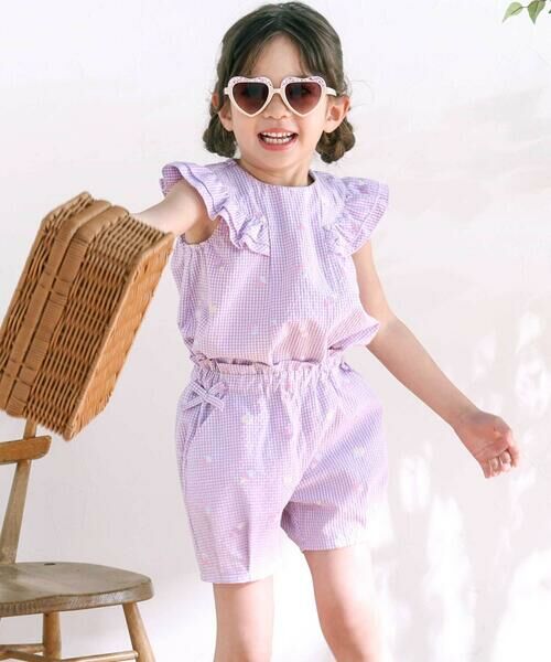 SLAP SLIP / スラップ スリップ シャツ・ブラウス | 【お揃い】カラフルスイーツ刺しゅう風発泡プリント柄肩フリルチュニック(80~130cm) | 詳細12