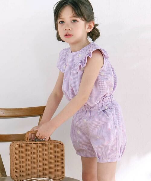 SLAP SLIP / スラップ スリップ シャツ・ブラウス | 【お揃い】カラフルスイーツ刺しゅう風発泡プリント柄肩フリルチュニック(80~130cm) | 詳細13