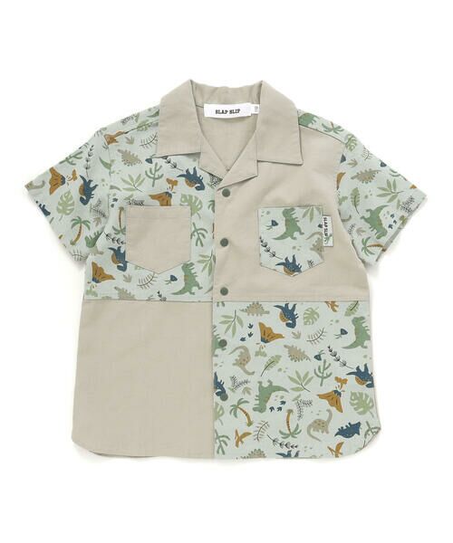 SLAP SLIP / スラップ スリップ シャツ・ブラウス | 【お揃い/接触冷感】サファリ柄切り替え胸ポケット付き麻レーヨンシャツ(80~130cm) | 詳細5