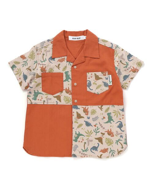 SLAP SLIP / スラップ スリップ シャツ・ブラウス | 【お揃い/接触冷感】サファリ柄切り替え胸ポケット付き麻レーヨンシャツ(80~130cm) | 詳細11
