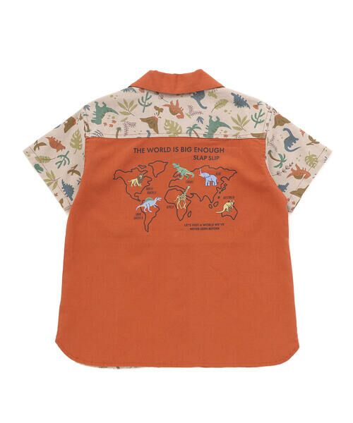 SLAP SLIP / スラップ スリップ シャツ・ブラウス | 【お揃い/接触冷感】サファリ柄切り替え胸ポケット付き麻レーヨンシャツ(80~130cm) | 詳細12