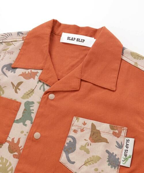 SLAP SLIP / スラップ スリップ シャツ・ブラウス | 【お揃い/接触冷感】サファリ柄切り替え胸ポケット付き麻レーヨンシャツ(80~130cm) | 詳細13